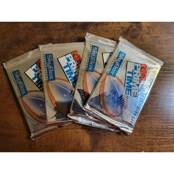 Lot of 4 Sealed Packs 1992 Skybox Primetime - NFL - Picture 1 of 4